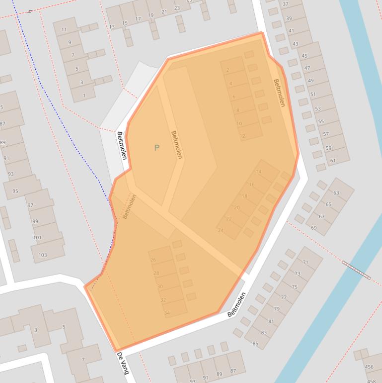 Kaart van postcodegebied 3352XD.