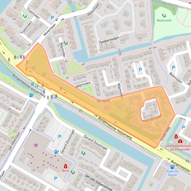Kaart van postcodegebied 3352XE.