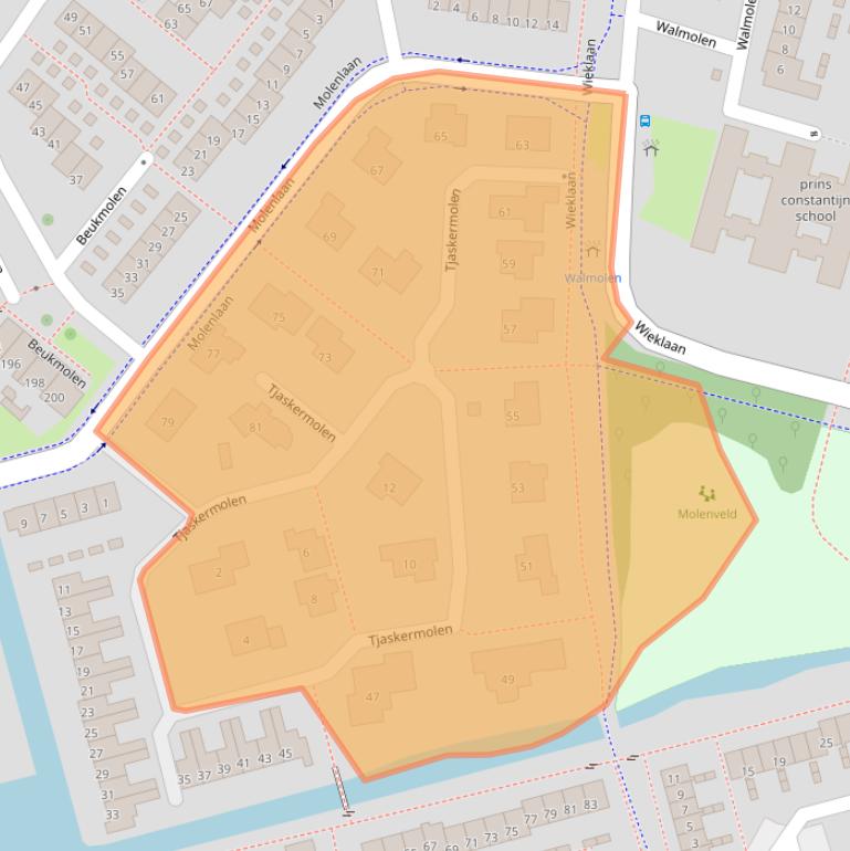 Kaart van postcodegebied 3352XJ.