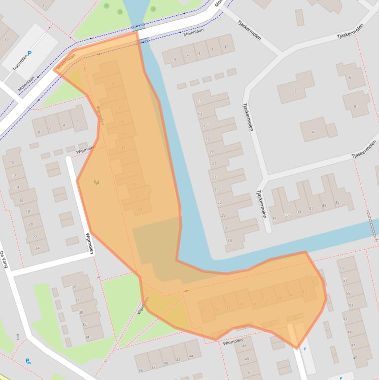 Kaart van postcodegebied 3352XL.