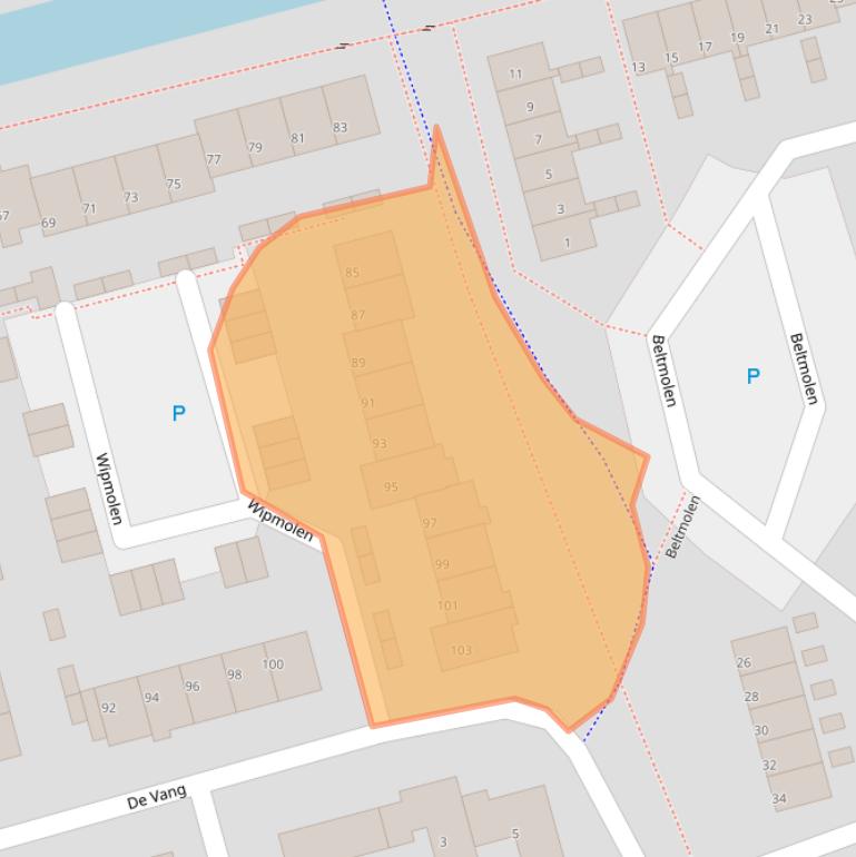 Kaart van postcodegebied 3352XN.