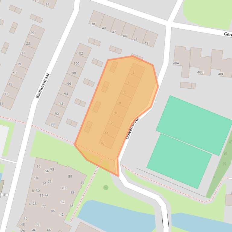 Kaart van postcodegebied 3353AE.