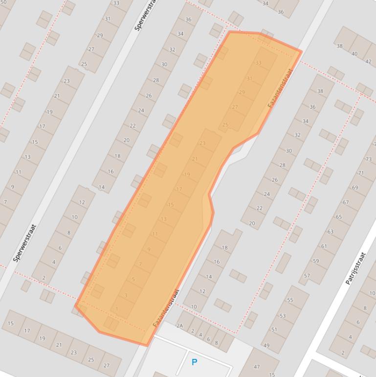 Kaart van postcodegebied 3353AK.
