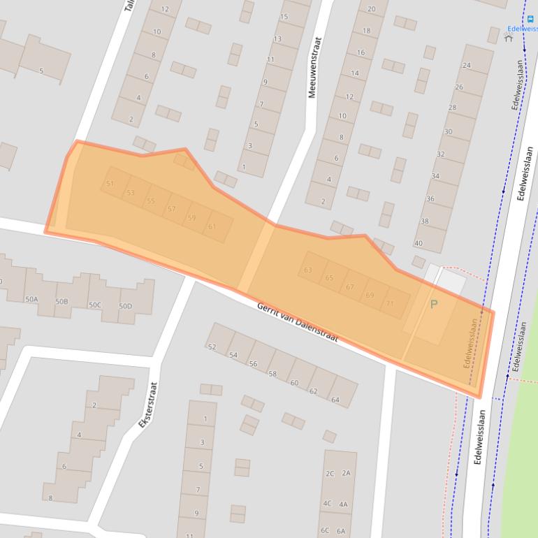 Kaart van postcodegebied 3353AN.
