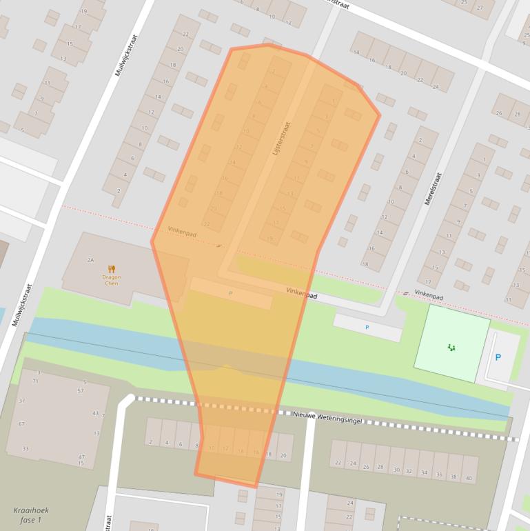 Kaart van postcodegebied 3353AV.