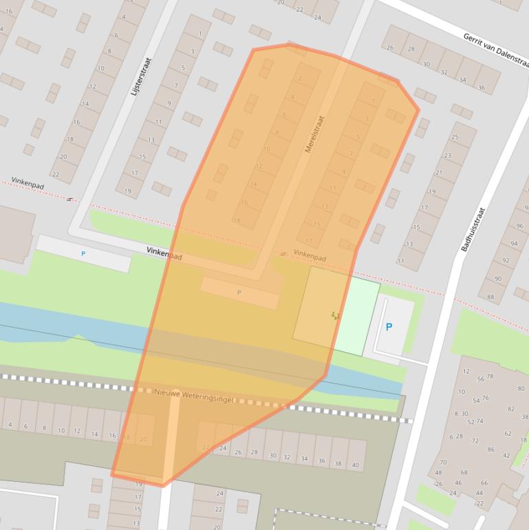 Kaart van postcodegebied 3353AX.