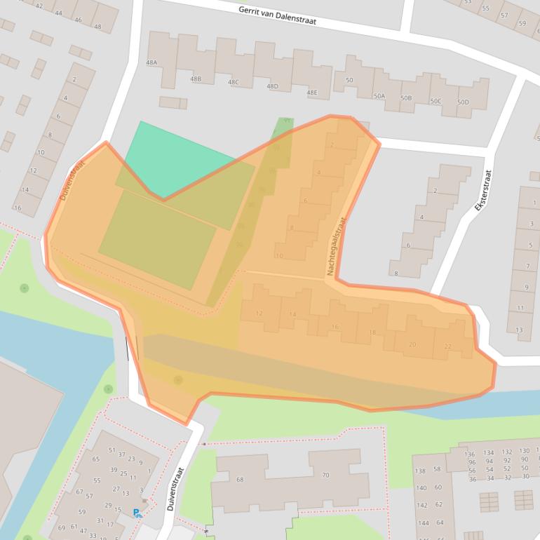 Kaart van postcodegebied 3353BM.