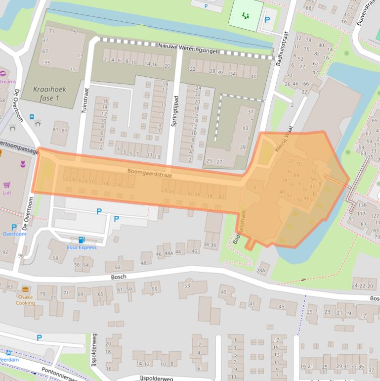 Kaart van postcodegebied 3353BT.