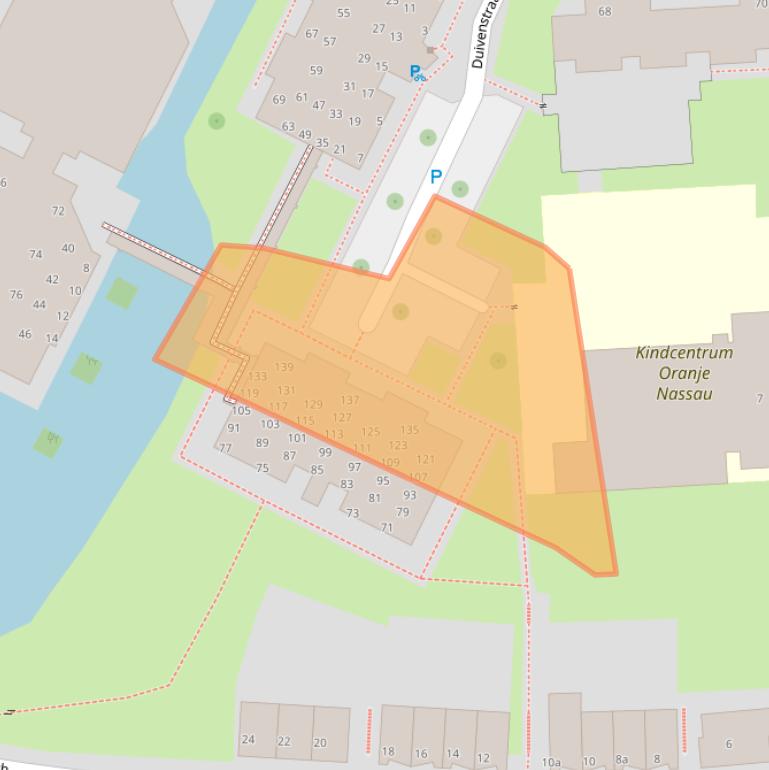 Kaart van postcodegebied 3353BV.