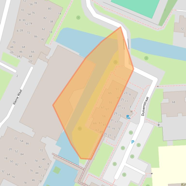 Kaart van postcodegebied 3353BX.