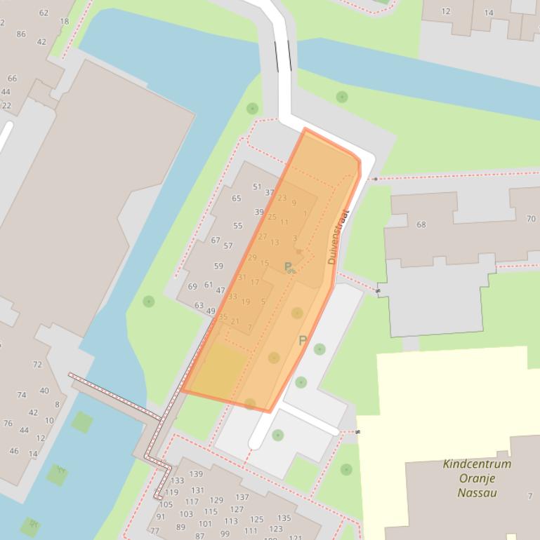 Kaart van postcodegebied 3353BZ.