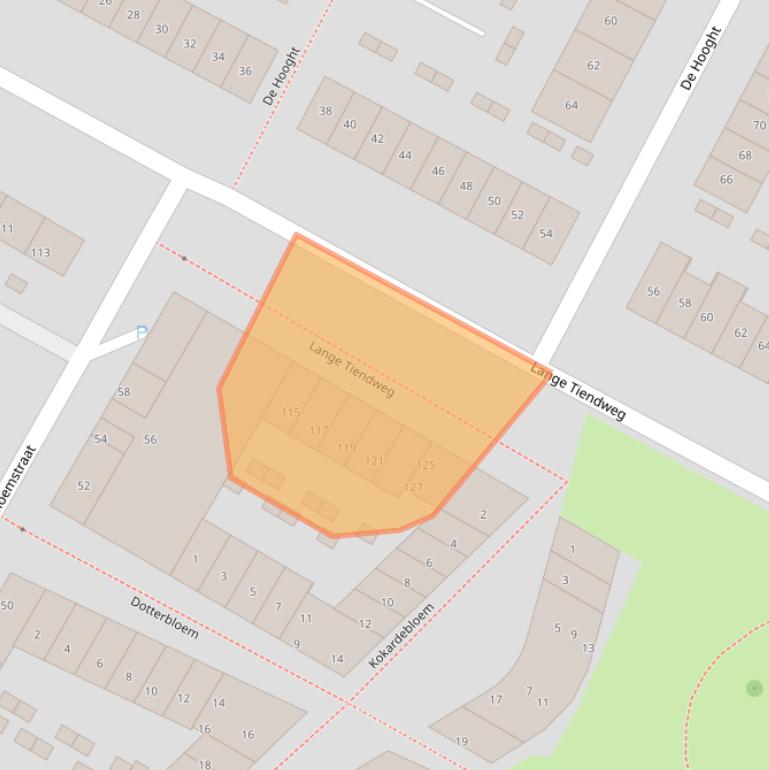 Kaart van postcodegebied 3353CT.