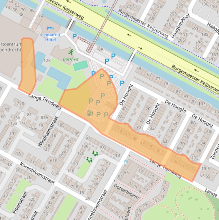 Kaart van postcodegebied 3353CW.