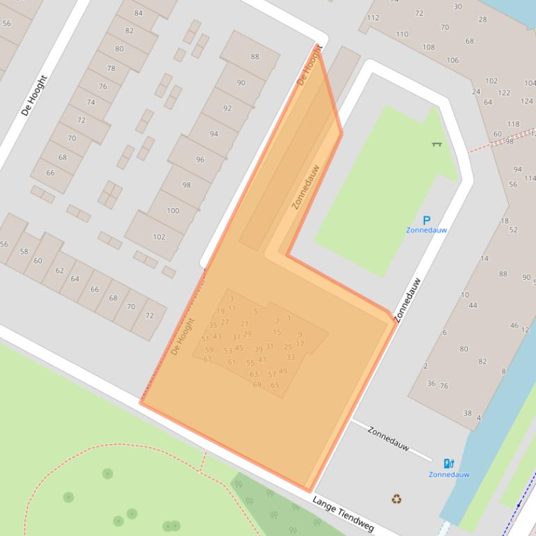 Kaart van postcodegebied 3353CX.