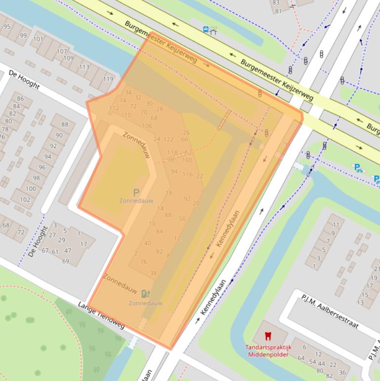 Kaart van postcodegebied 3353CZ.