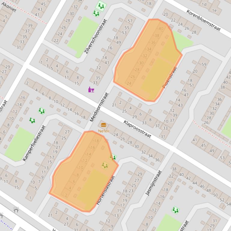 Kaart van postcodegebied 3353ED.