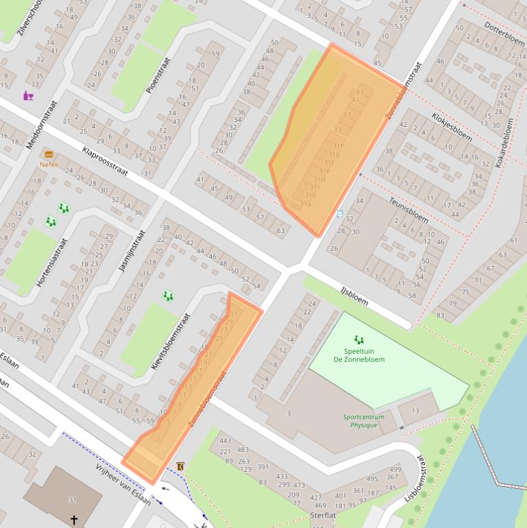 Kaart van postcodegebied 3353EL.