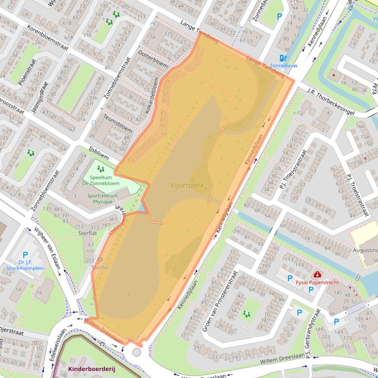 Kaart van postcodegebied 3353EX.