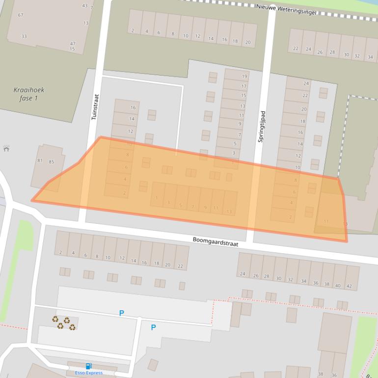 Kaart van postcodegebied 3353GA.