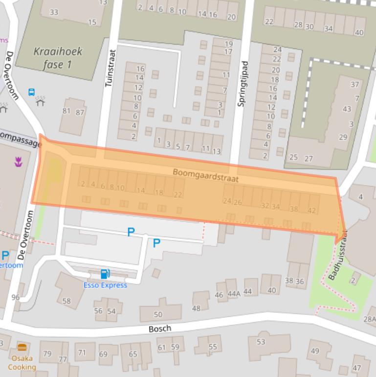Kaart van postcodegebied 3353GB.