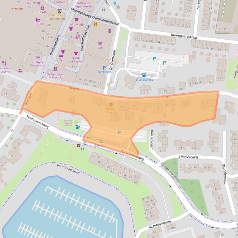 Kaart van postcodegebied 3353GD.