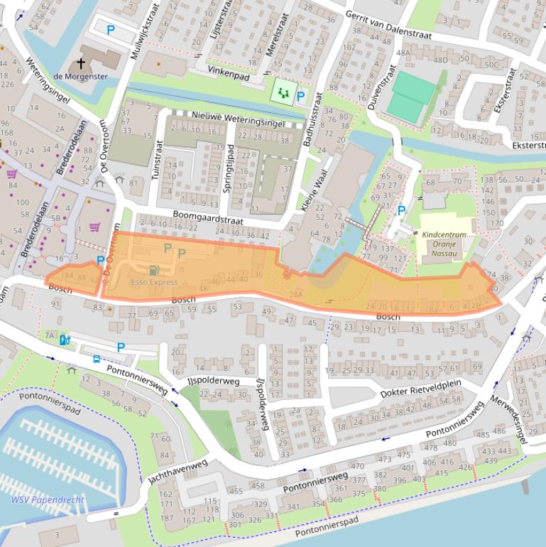 Kaart van postcodegebied 3353GE.