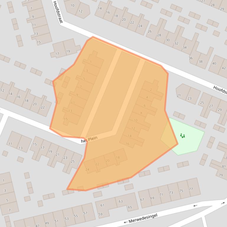 Kaart van postcodegebied 3353GK.