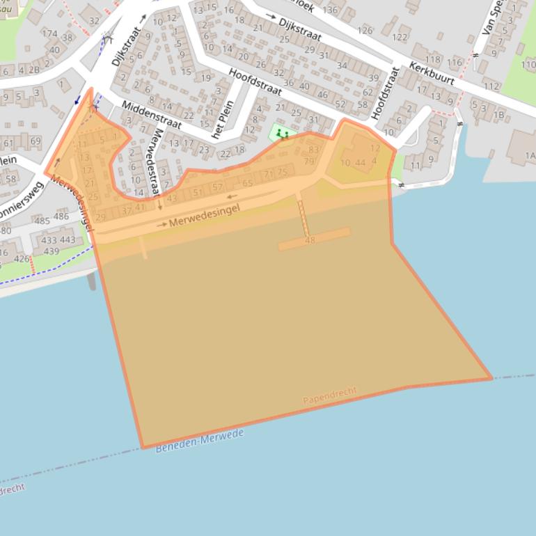 Kaart van postcodegebied 3353GN.