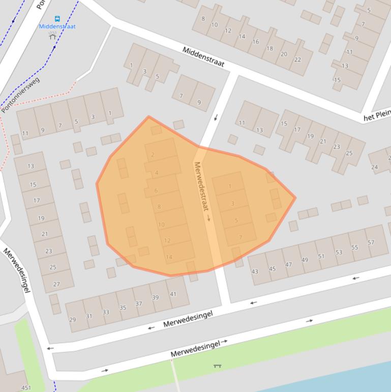 Kaart van postcodegebied 3353GR.