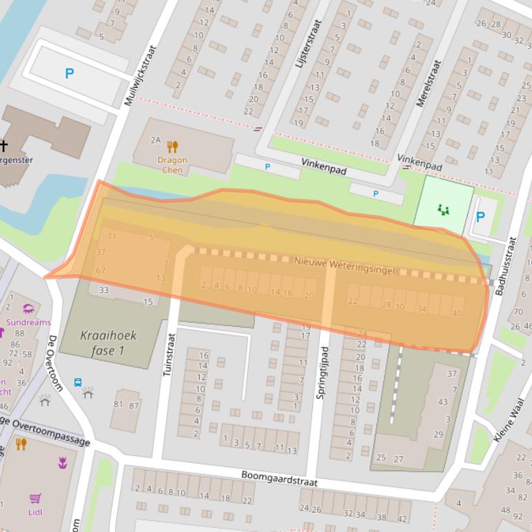 Kaart van postcodegebied 3353GX.