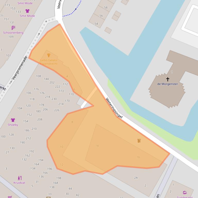 Kaart van postcodegebied 3353GZ.