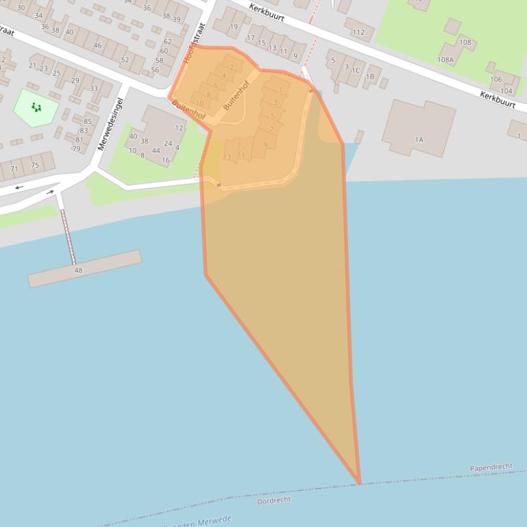 Kaart van postcodegebied 3353HB.