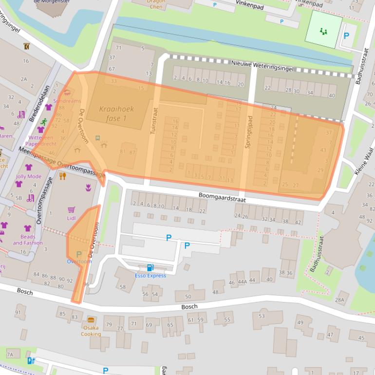Kaart van postcodegebied 3353HC.