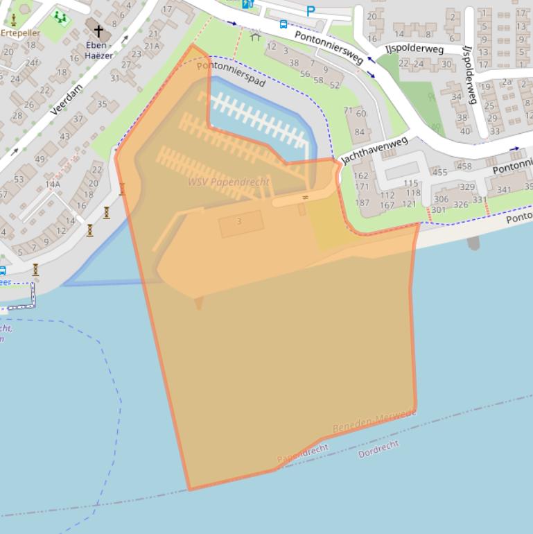 Kaart van postcodegebied 3353SB.