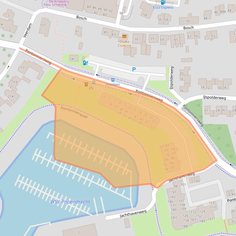 Kaart van postcodegebied 3353SC.