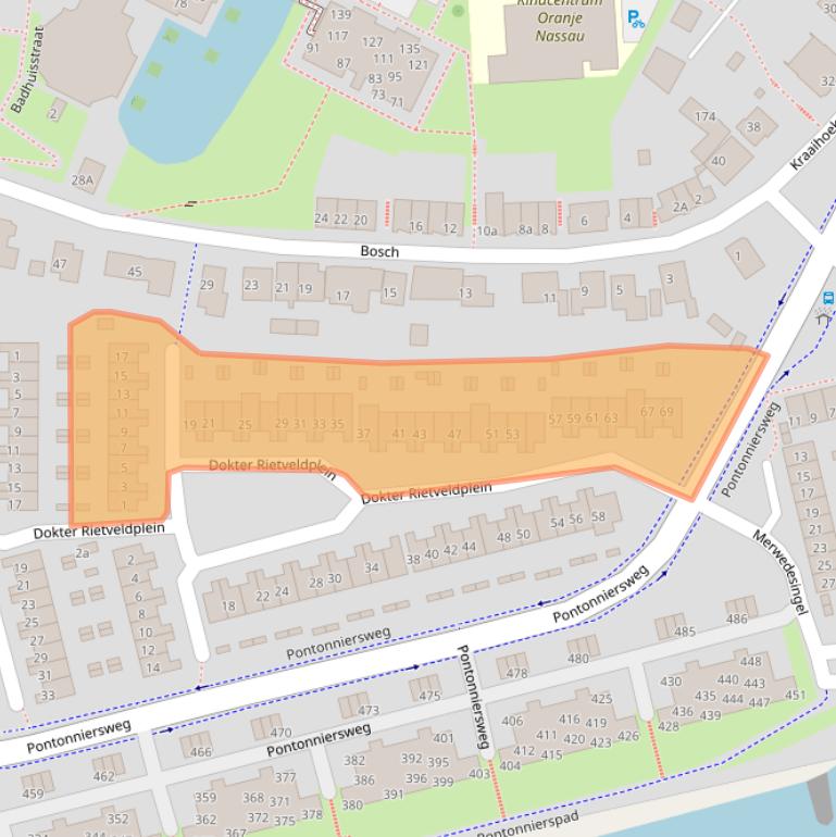 Kaart van postcodegebied 3353SH.