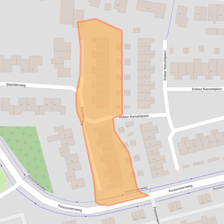 Kaart van postcodegebied 3353SM.