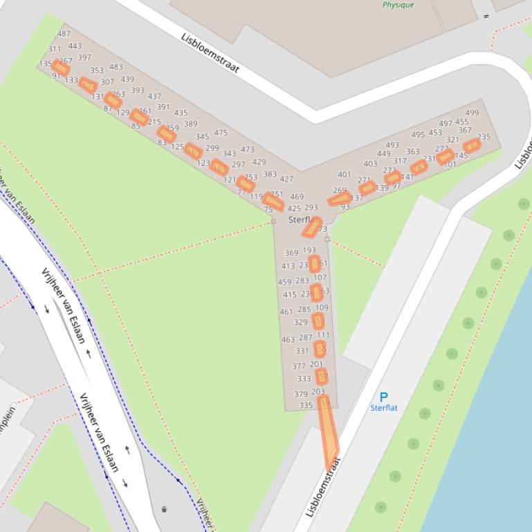 Kaart van postcodegebied 3353TD.