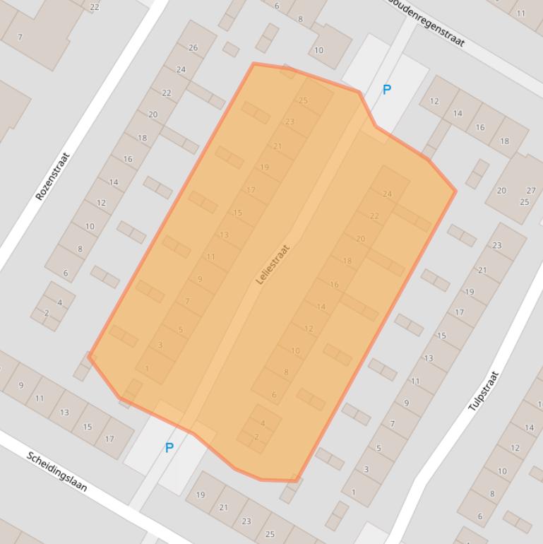 Kaart van postcodegebied 3353VC.