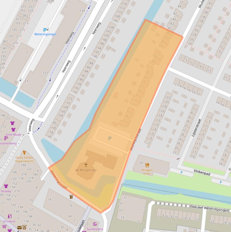 Kaart van postcodegebied 3353VD.