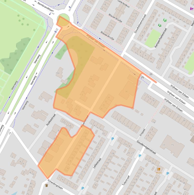 Kaart van postcodegebied 3353VH.