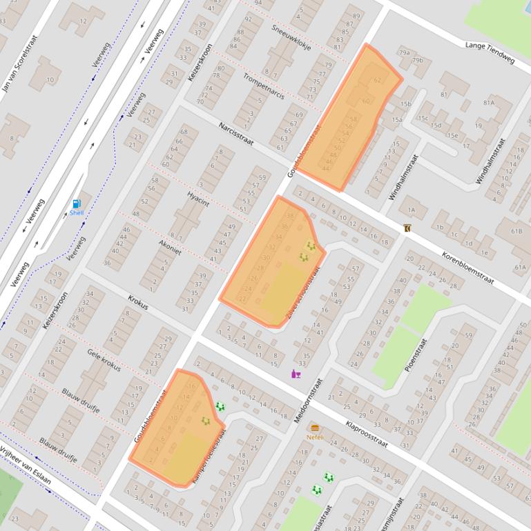 Kaart van postcodegebied 3353XK.