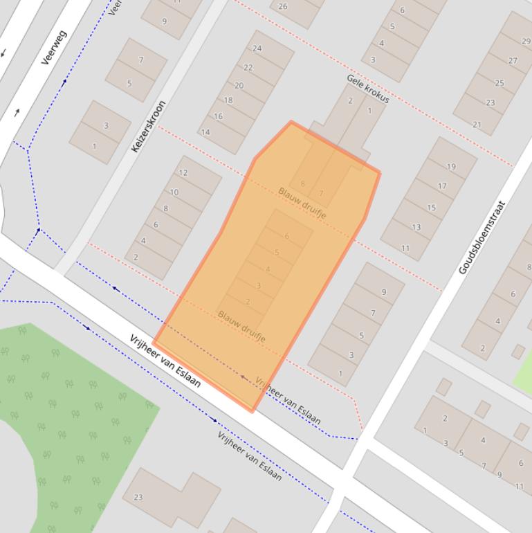 Kaart van postcodegebied 3353XL.