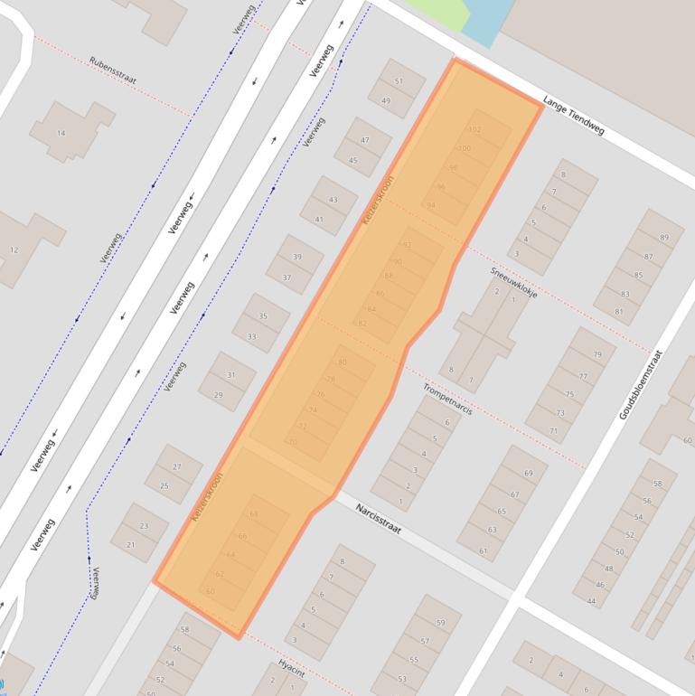 Kaart van postcodegebied 3353XR.