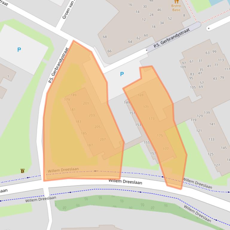 Kaart van postcodegebied 3354BV.