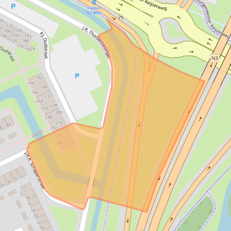 Kaart van postcodegebied 3354VJ.