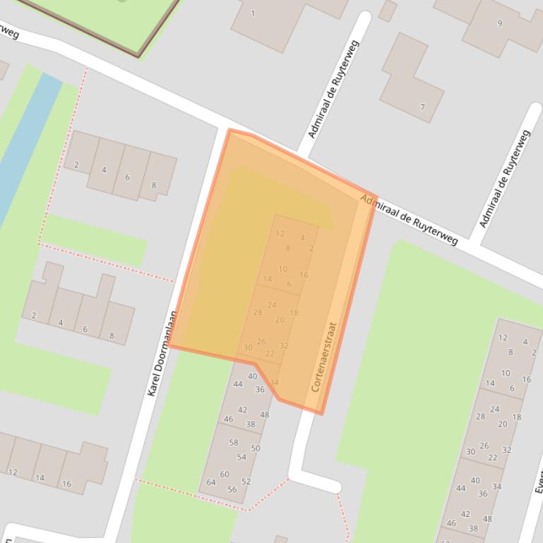 Kaart van postcodegebied 3354XB.