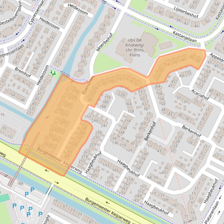 Kaart van postcodegebied 3355AD.