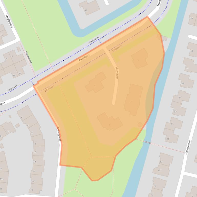 Kaart van postcodegebied 3355BJ.