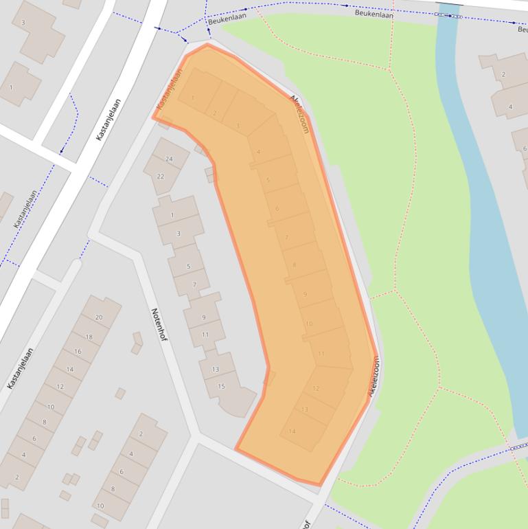 Kaart van postcodegebied 3355BR.